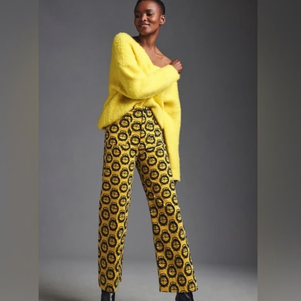 Maeve by Anthropologie The Colette Wide-Leg Velvet Cropped Pant - Picture 3 of 14
